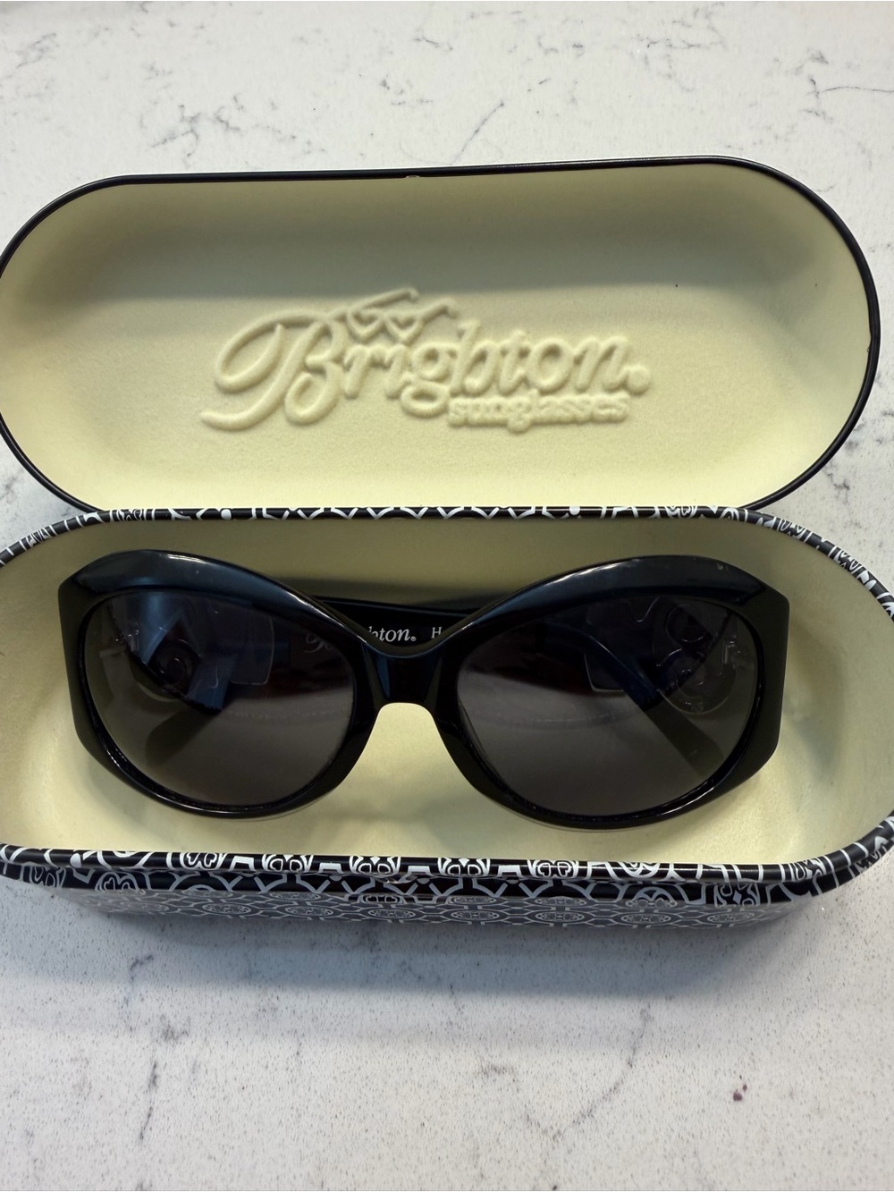 Brighton Women's Black Oversized  Sunglasses with Black Lenses